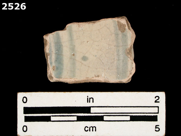 UNIDENTIFIED BLUE ON WHITE MAJOLICA, IBERIA specimen 2526 