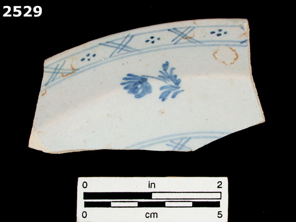DELFTWARE, BLUE ON WHITE specimen 2529 front view