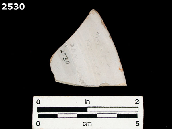 DELFTWARE, BLUE ON WHITE specimen 2530 rear view