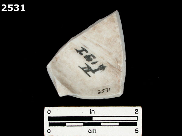 PORCELAIN, DEHUA WHITE specimen 2531 rear view