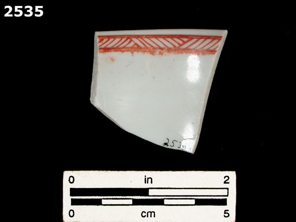 PORCELAIN, MING POLYCHROME OVERGLAZED specimen 2535 rear view