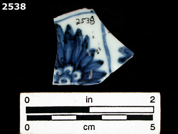 PORCELAIN, CH ING BLUE ON WHITE specimen 2538 rear view