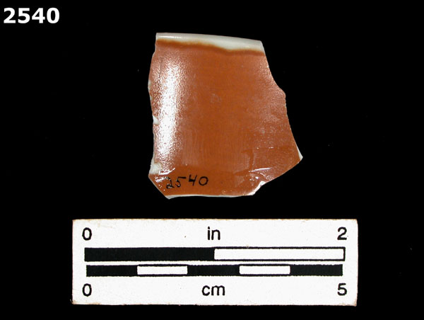 PORCELAIN, BROWN GLAZED specimen 2540 rear view