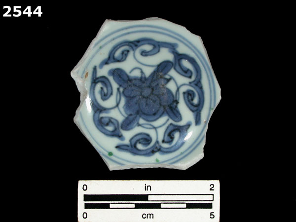 PORCELAIN, MING POLYCHROME OVERGLAZED specimen 2544 front view