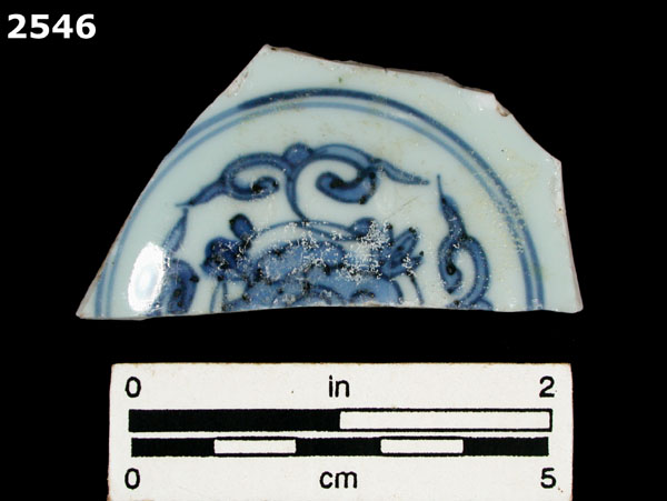 PORCELAIN, MING POLYCHROME OVERGLAZED specimen 2546 