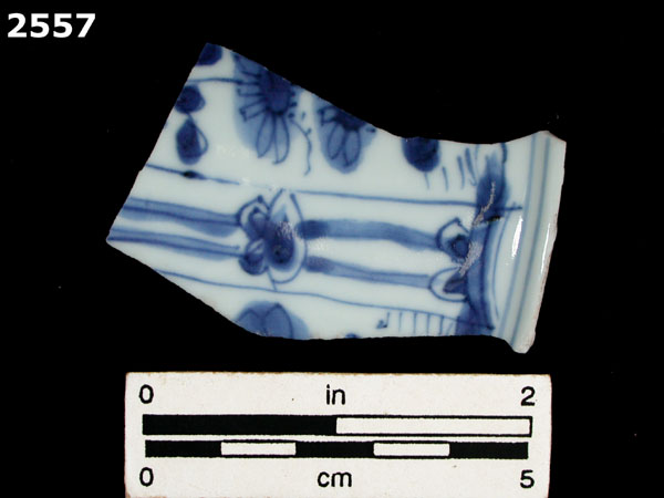 PORCELAIN, MING BLUE ON WHITE specimen 2557 