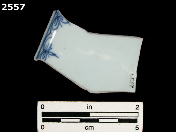 PORCELAIN, MING BLUE ON WHITE specimen 2557 rear view