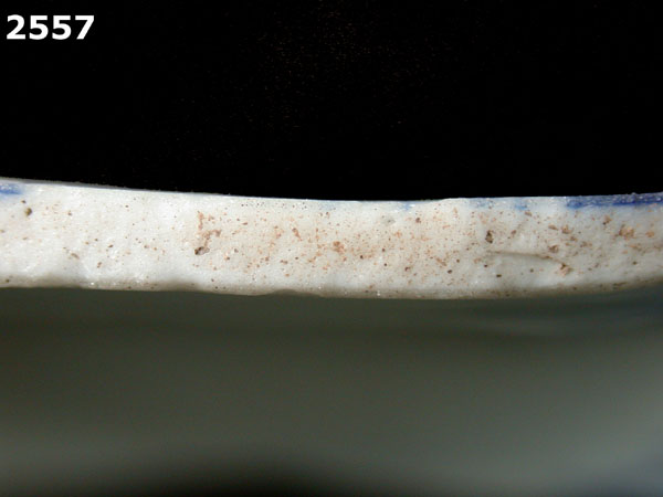 PORCELAIN, MING BLUE ON WHITE specimen 2557 side view