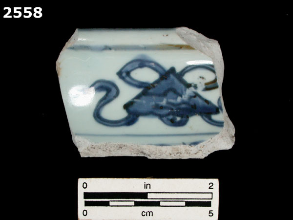 PORCELAIN, MING BLUE ON WHITE specimen 2558 