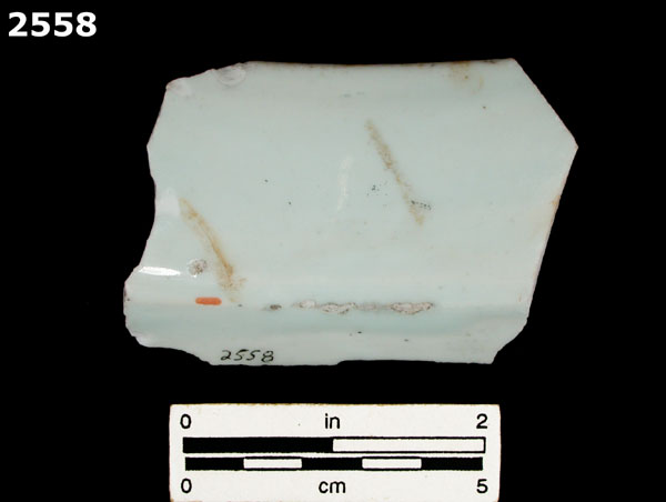 PORCELAIN, MING BLUE ON WHITE specimen 2558 rear view