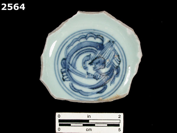 PORCELAIN, MING BLUE ON WHITE specimen 2564 