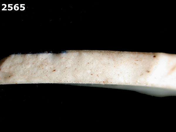 PORCELAIN, MING BLUE ON WHITE specimen 2565 side view