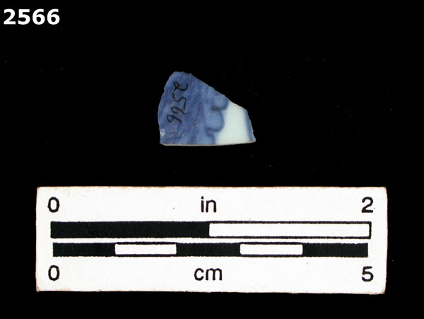 PORCELAIN, MING BLUE ON WHITE specimen 2566 rear view