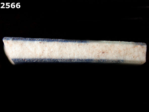 PORCELAIN, MING BLUE ON WHITE specimen 2566 side view