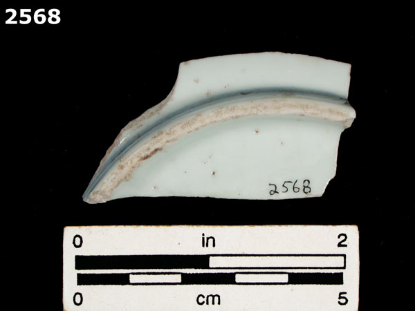 PORCELAIN, MING BLUE ON WHITE specimen 2568 rear view