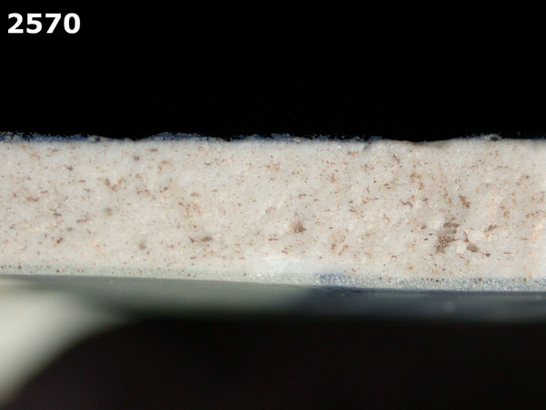 PORCELAIN, MING BLUE ON WHITE specimen 2570 side view