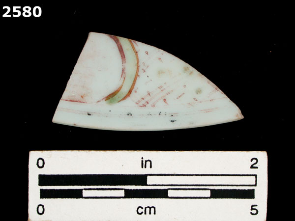 PORCELAIN, MING POLYCHROME OVERGLAZED specimen 2580 front view