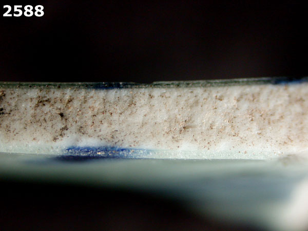 PORCELAIN, MING BLUE ON WHITE specimen 2588 side view