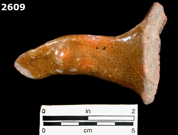 LEAD GLAZED COARSE EARTHENWARE specimen 2609 front view