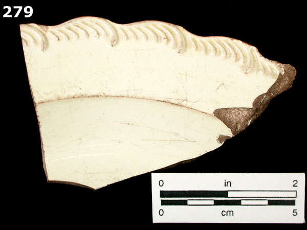 CREAMWARE, FEATHER EDGED specimen 279 front view