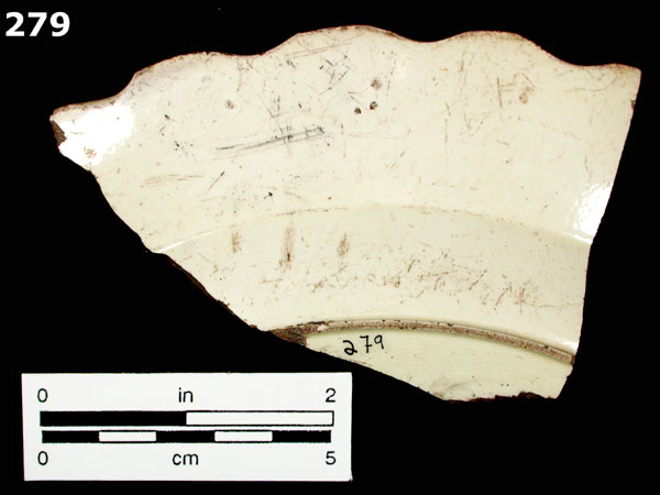 CREAMWARE, FEATHER EDGED specimen 279 rear view