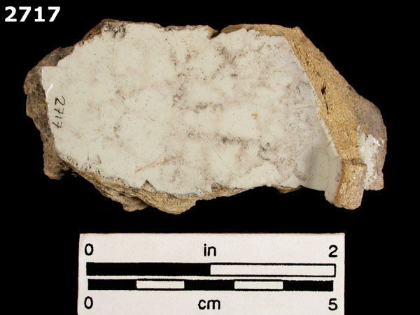 UNIDENTIFIED WHITE MAJOLICA, PUEBLA TRADITION specimen 2717 rear view