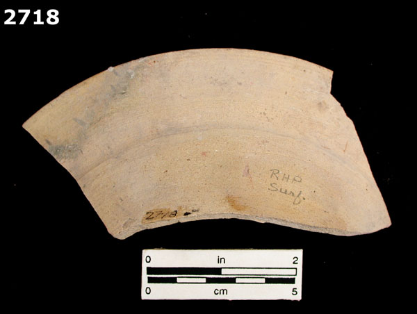 UNGLAZED COARSE EARTHENWARE (GENERIC) specimen 2718 rear view