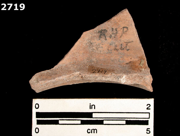 UNGLAZED COARSE EARTHENWARE (GENERIC) specimen 2719 rear view