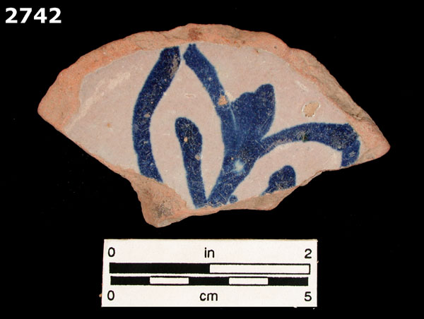 UNIDENTIFIED BLUE ON WHITE MAJOLICA, IBERIA specimen 2742 