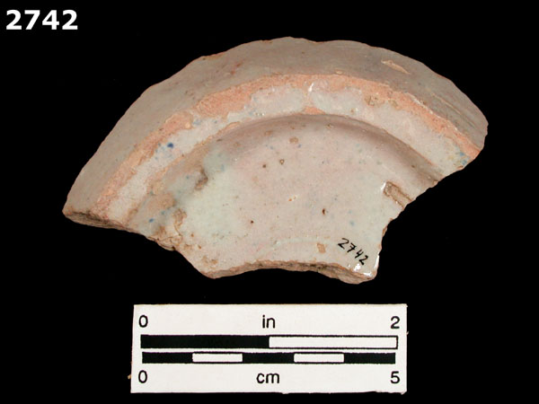 UNIDENTIFIED BLUE ON WHITE MAJOLICA, IBERIA specimen 2742 rear view