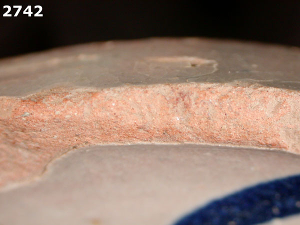 UNIDENTIFIED BLUE ON WHITE MAJOLICA, IBERIA specimen 2742 side view