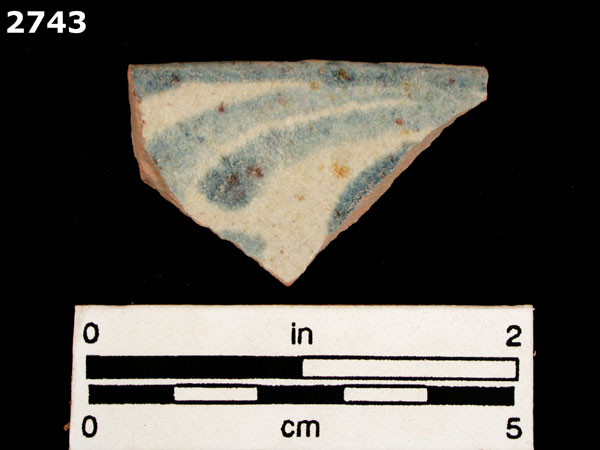 UNIDENTIFIED BLUE ON WHITE MAJOLICA, IBERIA specimen 2743 