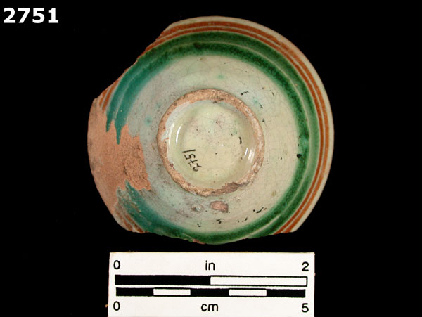 UNIDENTIFIED POLYCHROME MAJOLICA, IBERIAN specimen 2751 rear view