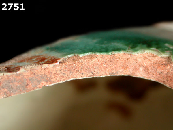 UNIDENTIFIED POLYCHROME MAJOLICA, IBERIAN specimen 2751 side view