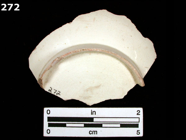 CREAMWARE, PLAIN specimen 272 rear view