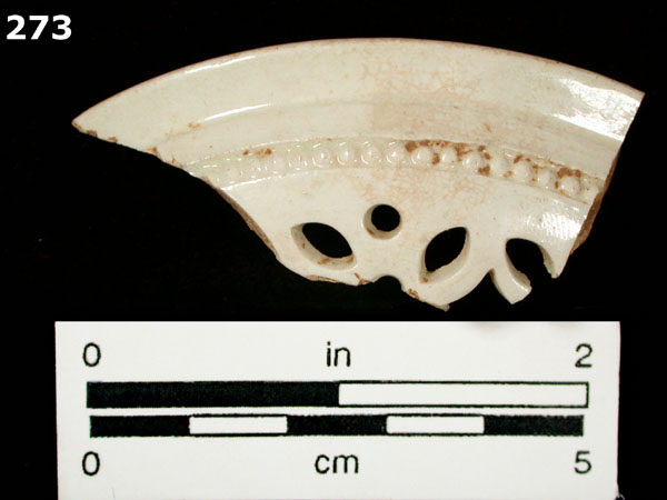 CREAMWARE, PLAIN specimen 273 front view