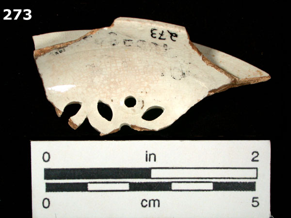 CREAMWARE, PLAIN specimen 273 rear view