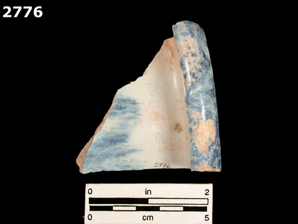 UNIDENTIFIED BLUE ON WHITE MAJOLICA, IBERIA specimen 2776 rear view