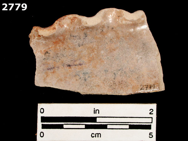 UNIDENTIFIED POLYCHROME MAJOLICA, IBERIAN specimen 2779 rear view
