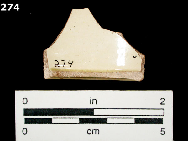 CREAMWARE, PLAIN specimen 274 rear view