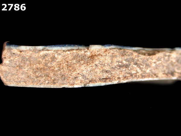 PUEBLA BLUE ON WHITE specimen 2786 side view