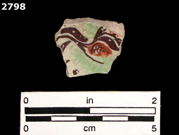 UNIDENTIFIED POLYCHROME MAJOLICA, MEXICO (19th CENTURY) specimen 2798 front view