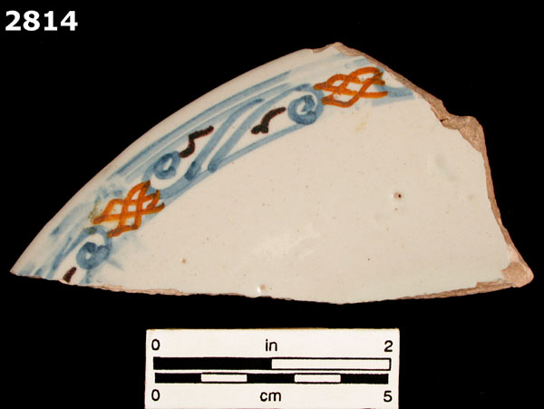 UNIDENTIFIED POLYCHROME MAJOLICA, IBERIAN specimen 2814 front view