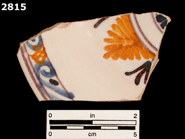UNIDENTIFIED POLYCHROME MAJOLICA, IBERIAN specimen 2815 front view