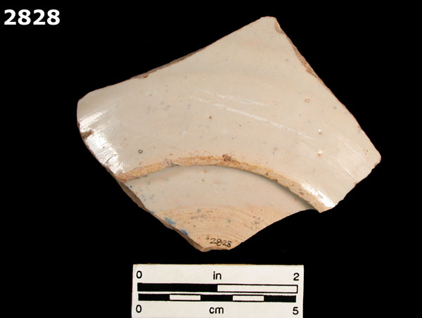 TALAVERA TRADITION, BLUE ON WHITE specimen 2828 rear view