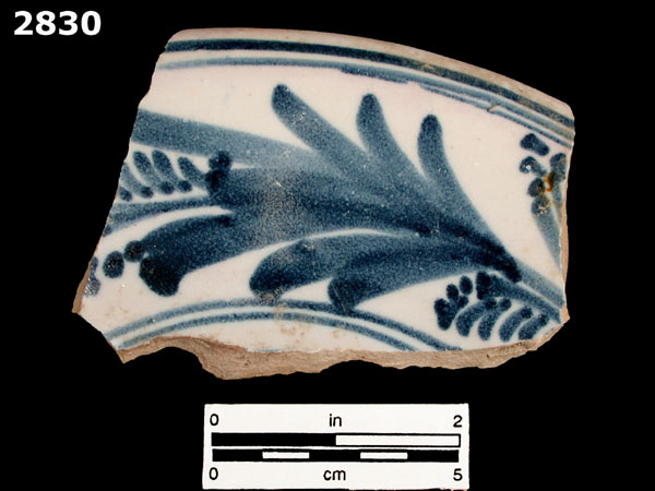 TALAVERA TRADITION, BLUE ON WHITE specimen 2830 front view