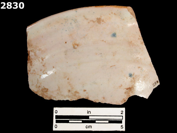 TALAVERA TRADITION, BLUE ON WHITE specimen 2830 rear view