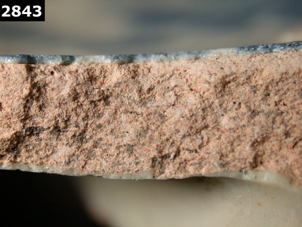 PUEBLA BLUE ON WHITE specimen 2843 side view