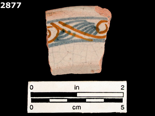 UNIDENTIFIED POLYCHROME MAJOLICA, IBERIAN specimen 2877 front view