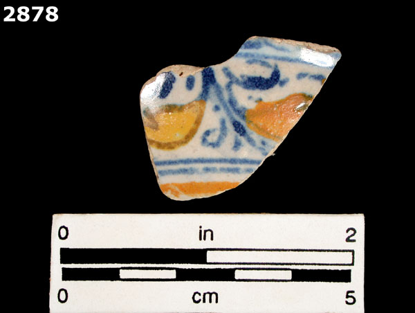 UNIDENTIFIED POLYCHROME MAJOLICA, IBERIAN specimen 2878 front view
